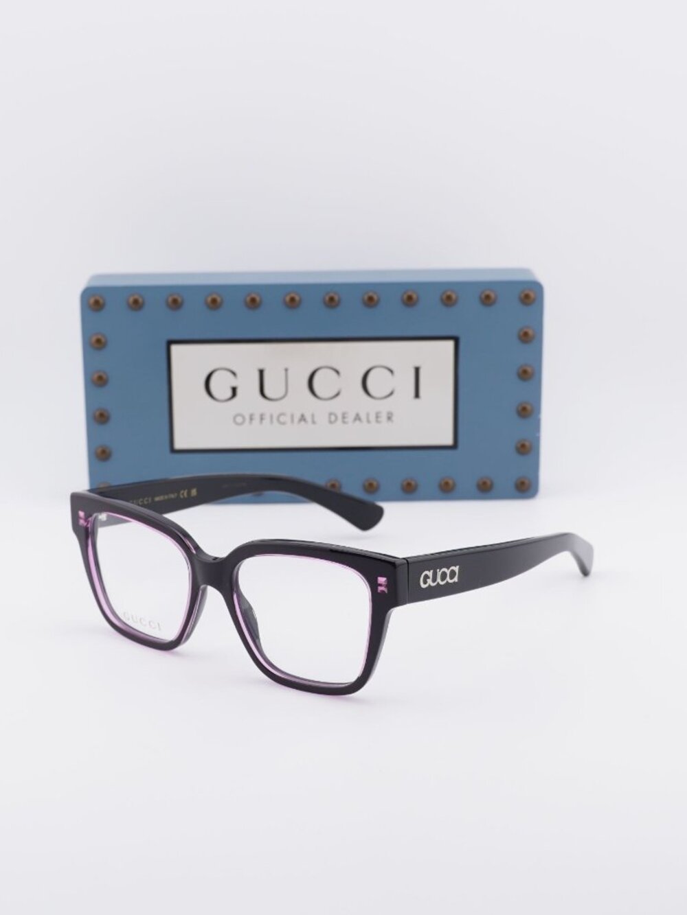 Gucci GG1791O 003 Square Eyeglasses 51mm - Black / Pink